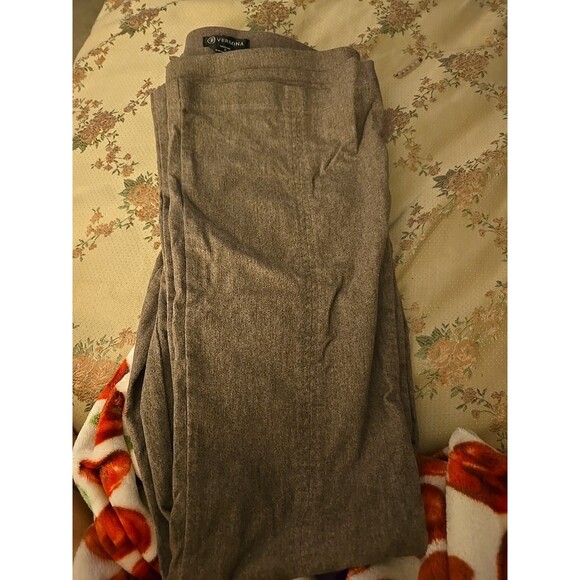 Versona Womens Flare Stretch Pants Brown Size 8 Cut Hem Flare  Leg - Picture 1 of 4